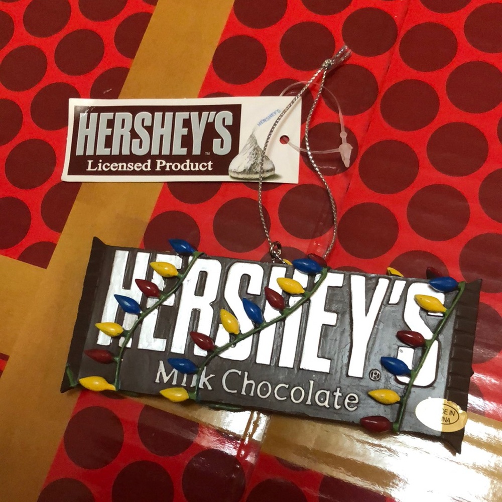 Ornament - Herseys Chocolate Bar Wrapped in Christmas Lights